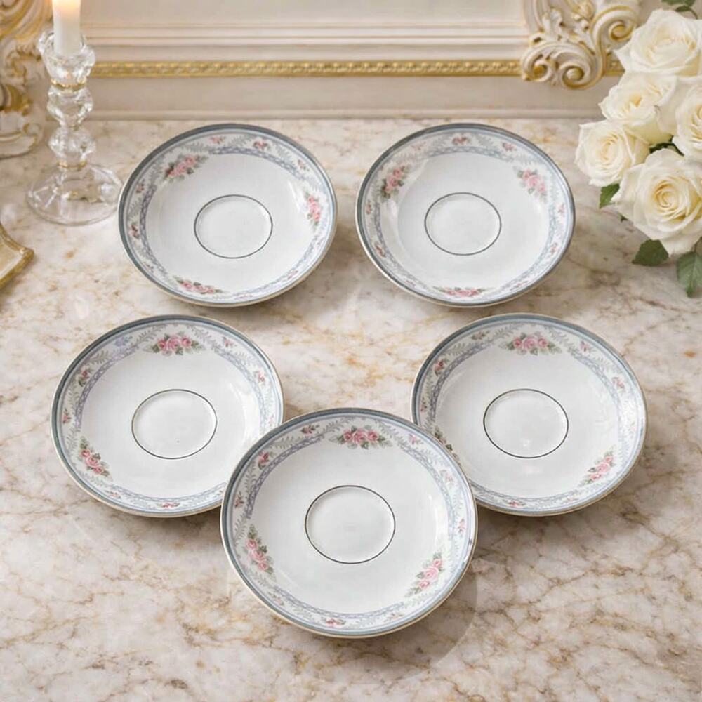 Lenox American Home Collection Country Romance Set of 5 Saucers 6"
